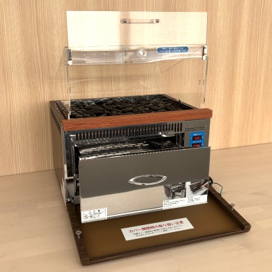 業務用の電気式焼き芋機、TJO-100、ブラウン色