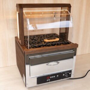 業務用の電気式焼き芋機、TJO-120L、木目調